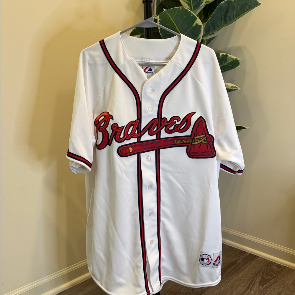 Majestic White Braves Jersey XL